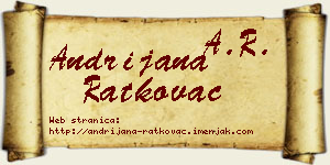 Andrijana Ratkovac vizit kartica
